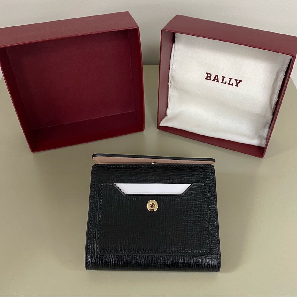 Bally Black Pebble Leather Snap Open Wallet - Picture 7 of 8